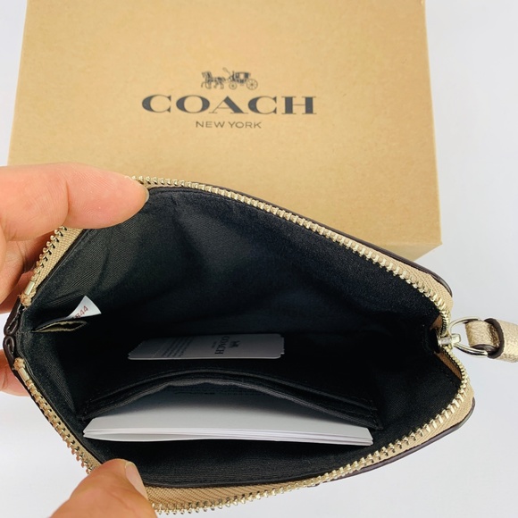 Coach Signature Logo Gold Wristlet - Picture 8 of 8